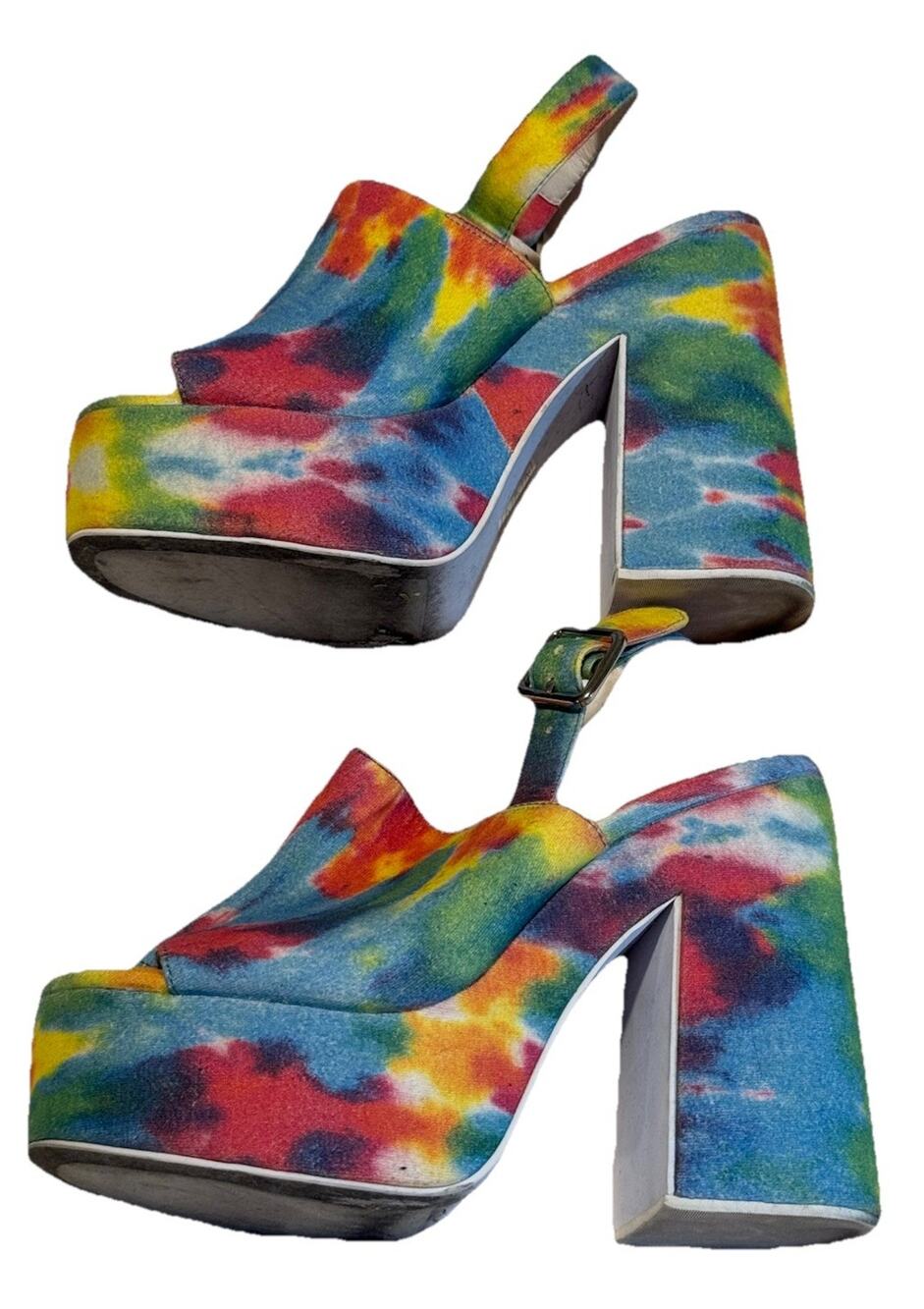 Y2K Jeffrey Campbell Tie-Dye Platform Heels Mattix Sz 7.5